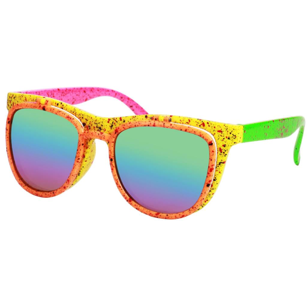 80s Neon Party Flip Up Sunglasses Funny Eye Glasses Costumes Photo