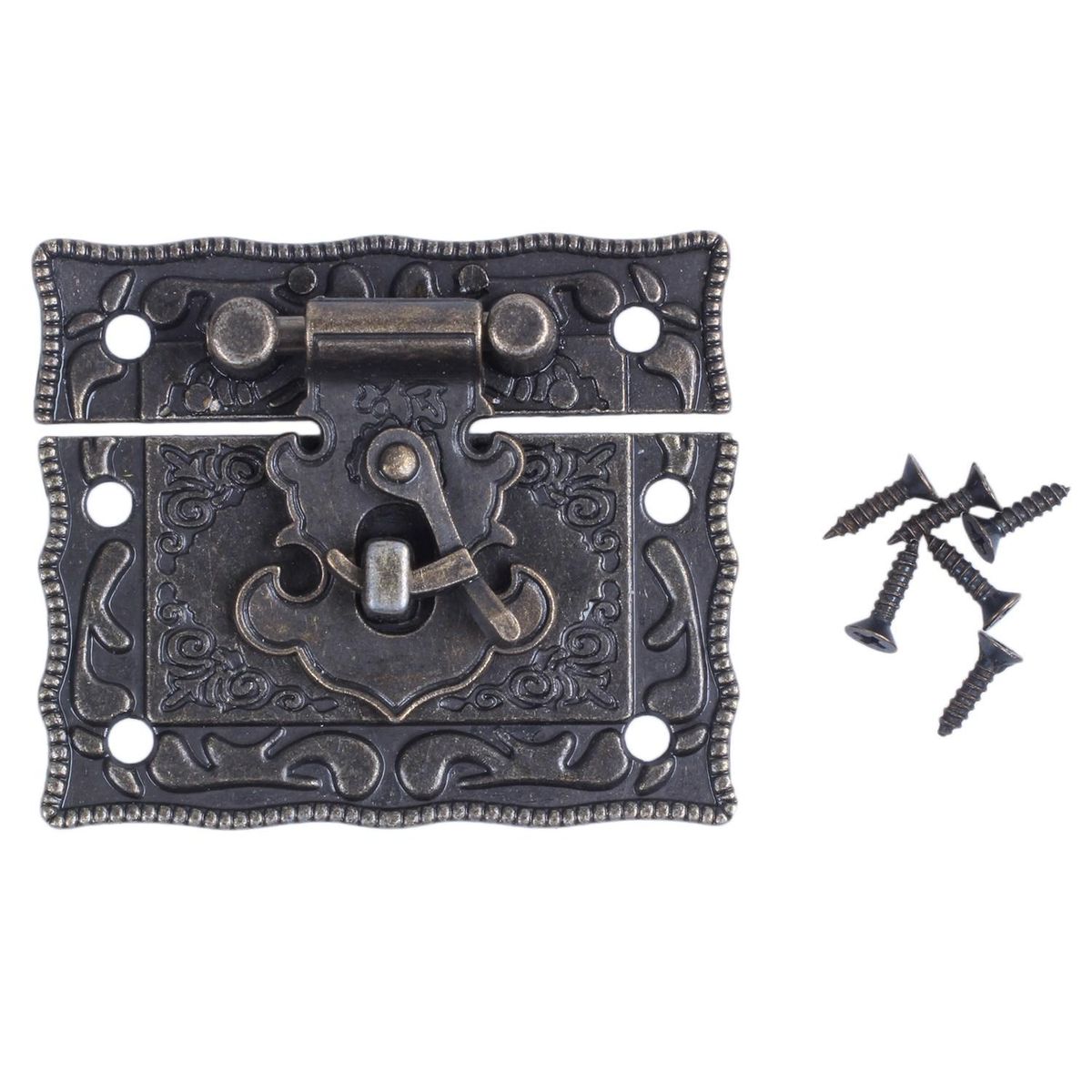 Wood Case Chest Box Rectangle Clasp Closure Hasp Latches