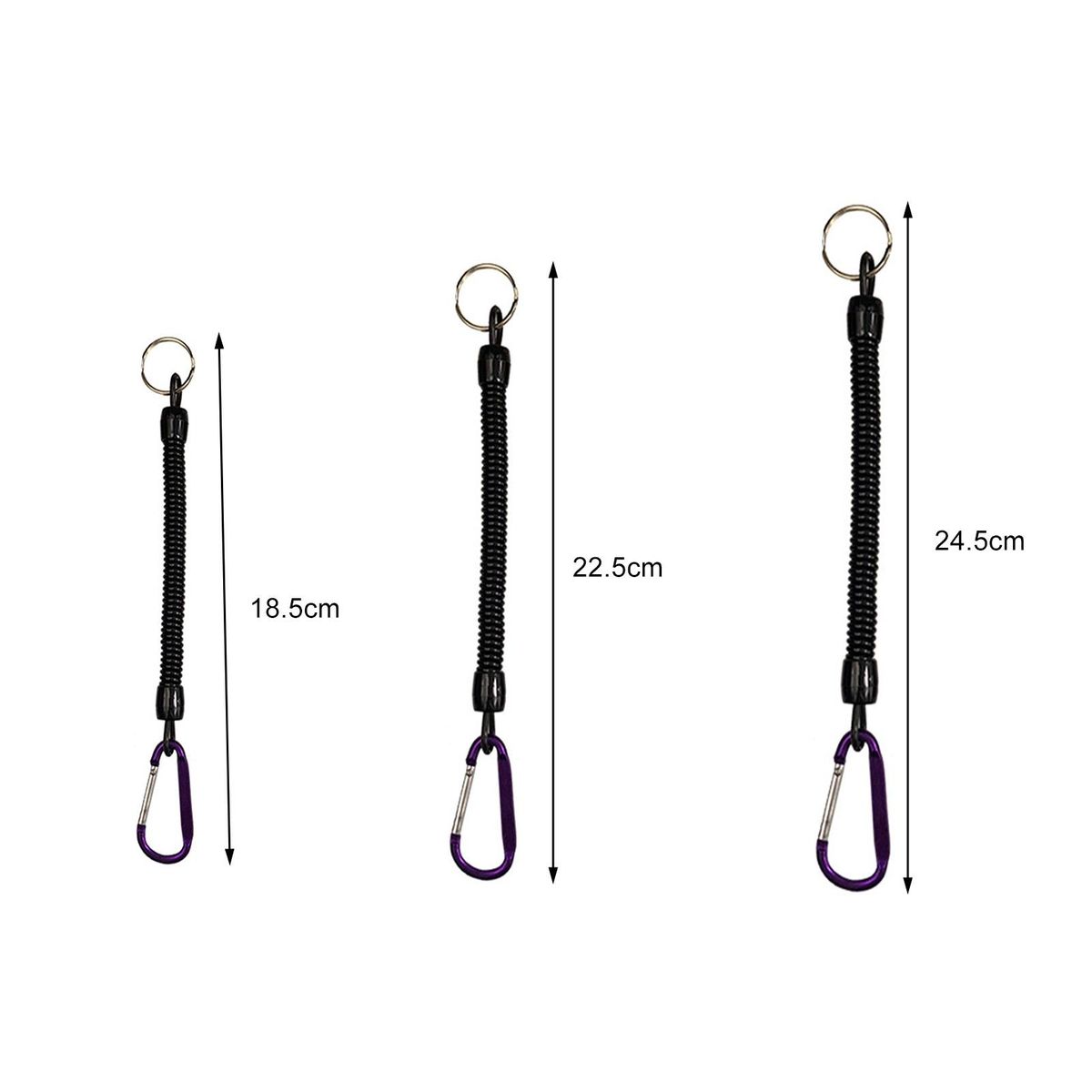 Fishing Lanyard Spring Fishing Anti-lost Safety Lanyard Purple