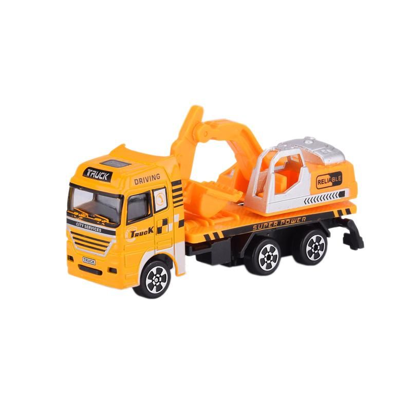 2Pcs 1:64 simu lation Engineering Car Model Toy Car Inertial