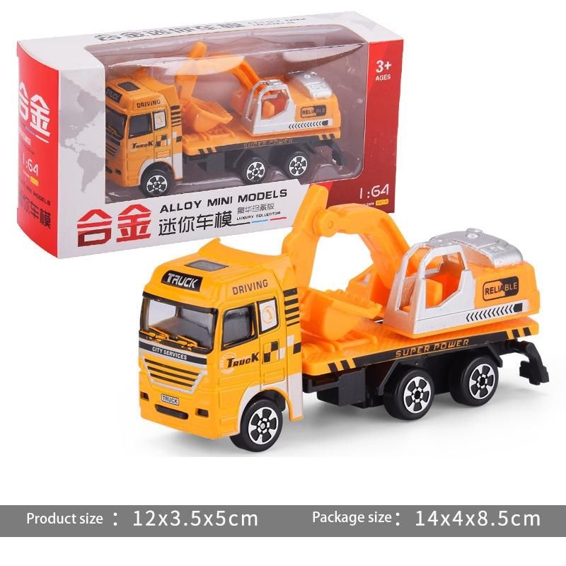 2Pcs 1:64 simu lation Engineering Car Model Toy Car Inertial