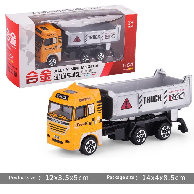 2Pcs 1:64 simu lation Engineering Car Model Toy Car Inertial