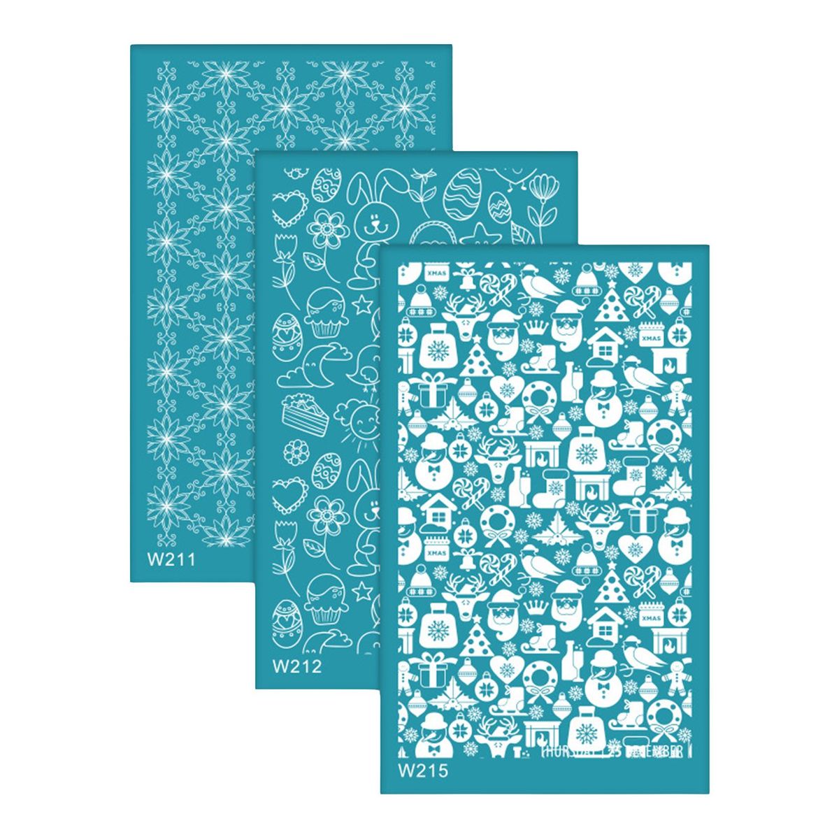 3Pcs Polymer Clay Tool Silk Screen Stencils Washable For