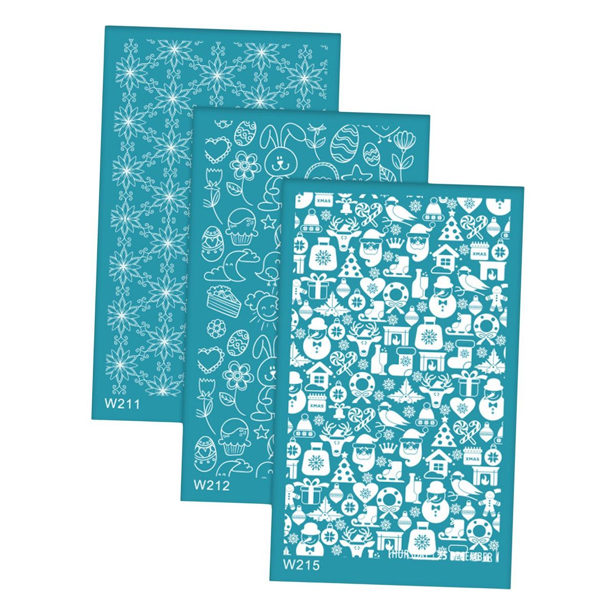 3Pcs Polymer Clay Tool Silk Screen Stencils Washable For