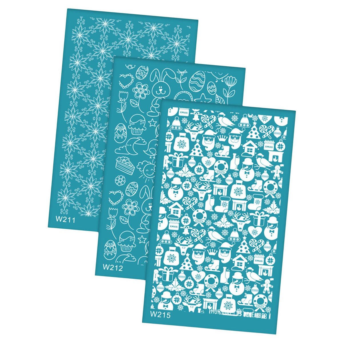 3Pcs Polymer Clay Tool Silk Screen Stencils Washable For