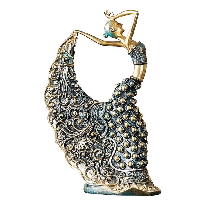 Nordic Peacock Dancer Figurine Girl Dancing Sculpture Living Room