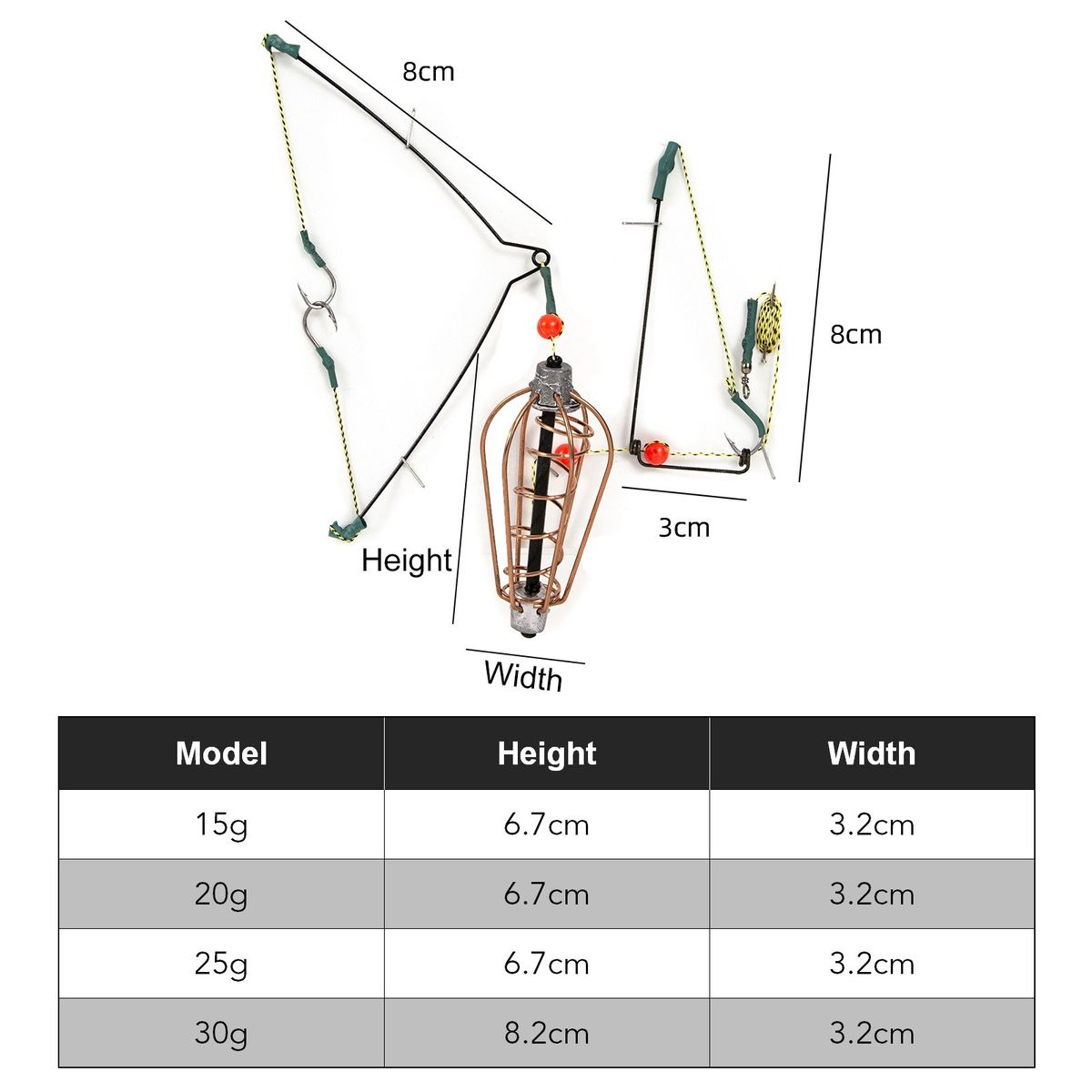 Copper Fishing Bait Cage 15g/20g/25g/30g Fish Bait Lure Trap