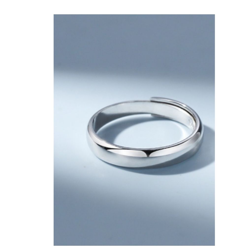 Non Fade Unisex Adjustable Wedding Ring - Silver