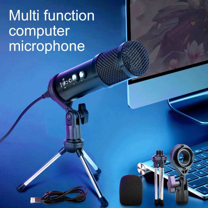 Computer Condenser Microphone Streaming Podcast Tripod Stand Cardioid