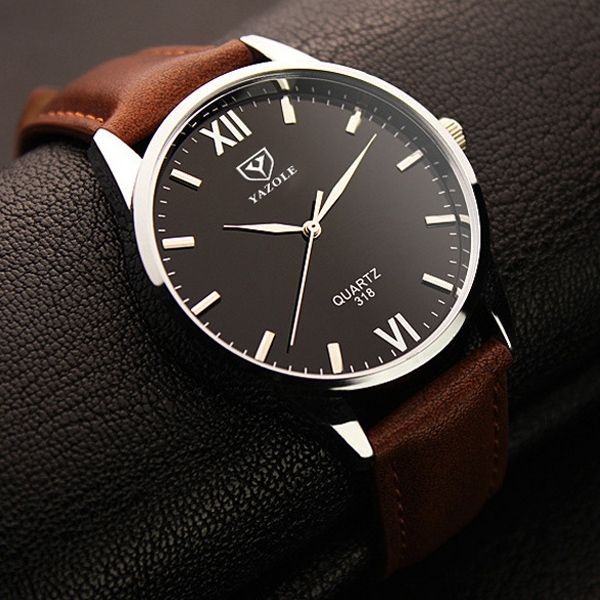 Top Luxury Brand Watch Famous Fashion Sports Cool Men Quartz Watches Wristwatch Gift For Male YZL318H-Brown