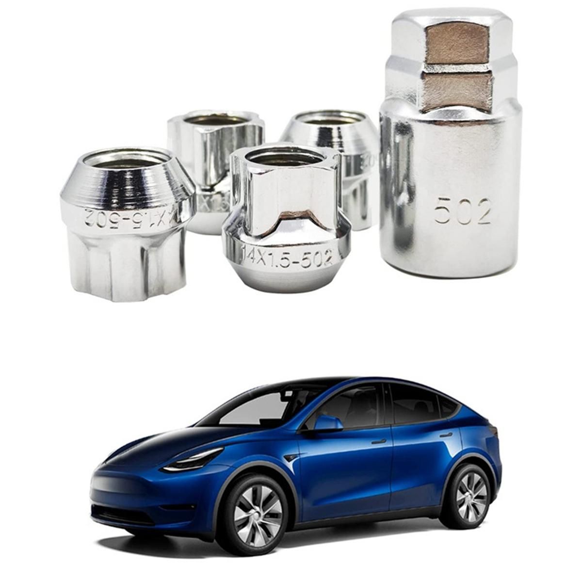 4Pcs Chrome M14X1.5 Anti-Theft Wheel Lock Lug Nut Cone