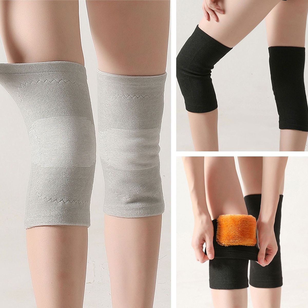 Men Women Winter Knee Pads Fleece Thick Warm Stretchy