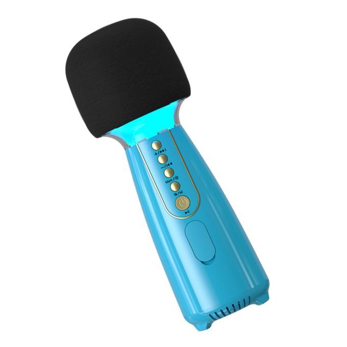 Bluetooth Karaoke Microphone 1 Channel Magic Voice PC For Party Blue