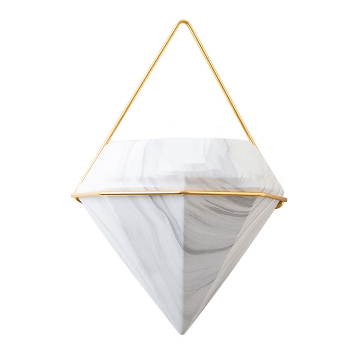 Plant Pot Geometric Shape Decorative Ceramic Wall-Golden