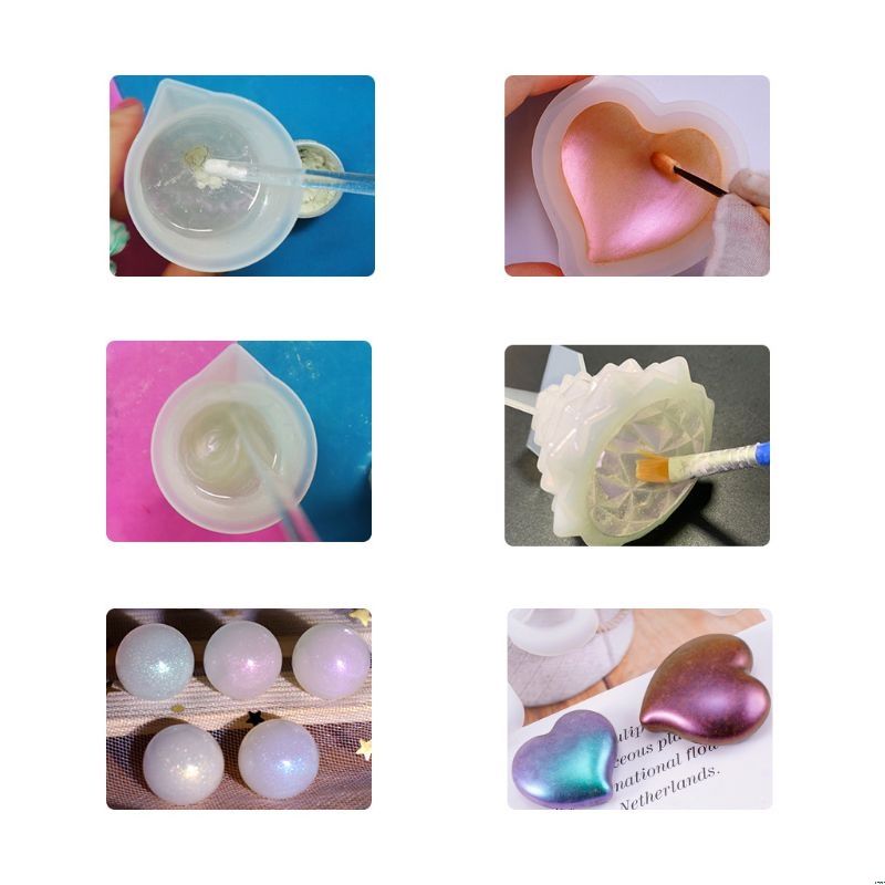 4 Pcs/set Mixed Color Resin Jewelry DIY Making Craft Glowing Powder Luminous Pigment Set Crystal Epoxy Material