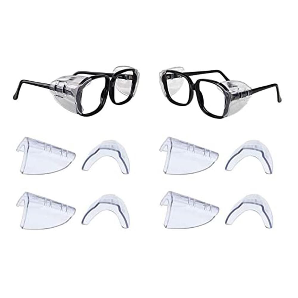 4 Pairs Eye Glasses Side Shields Slip on Clear Side Shield f