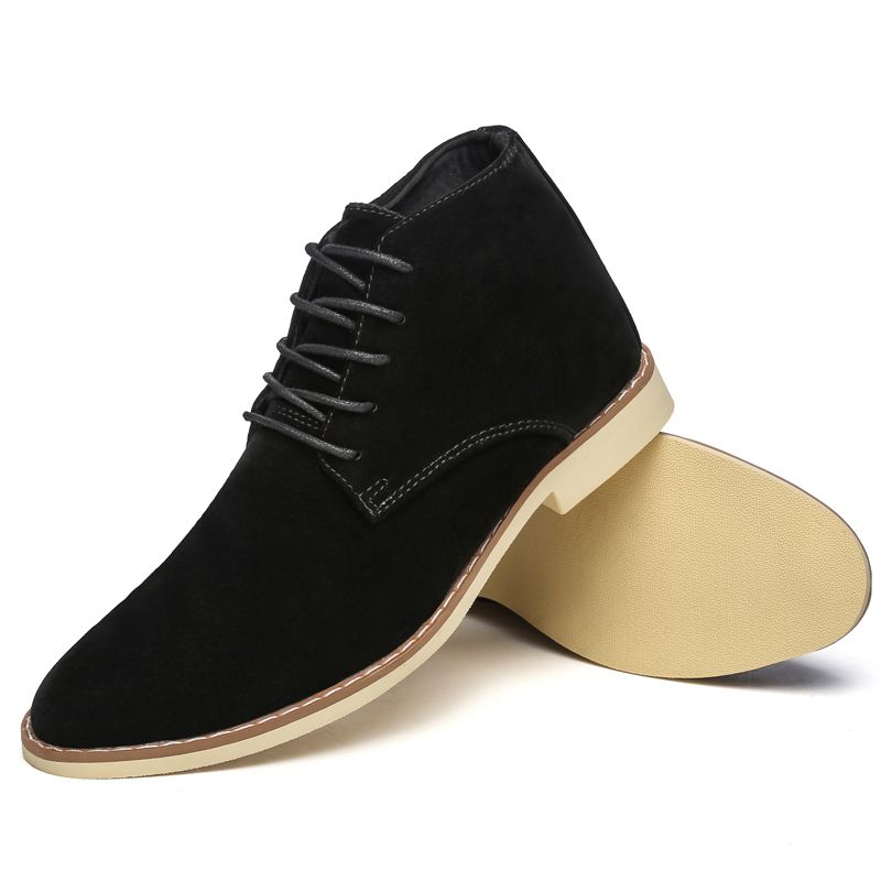 EUR 38-46 Luxury Boots Men Top Quality Ankle Boots Male Leather Motorcycle Boots-Black