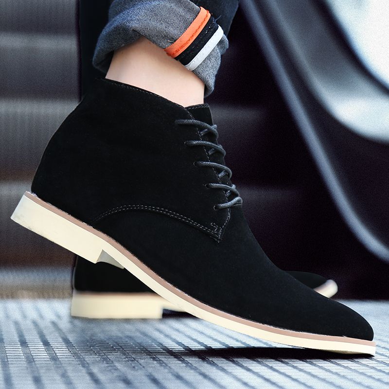 EUR 38-46 Luxury Boots Men Top Quality Ankle Boots Male Leather Motorcycle Boots-Black