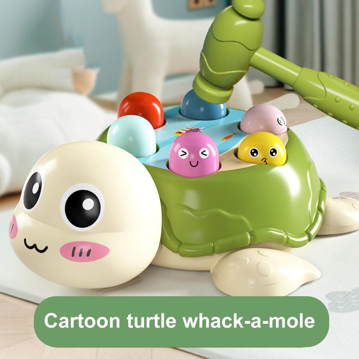 1 Set Child Banging Toy Baby Knocking Mole Toy Game Green