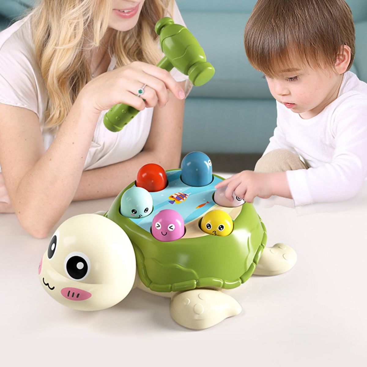 1 Set Child Banging Toy Baby Knocking Mole Toy Game Green