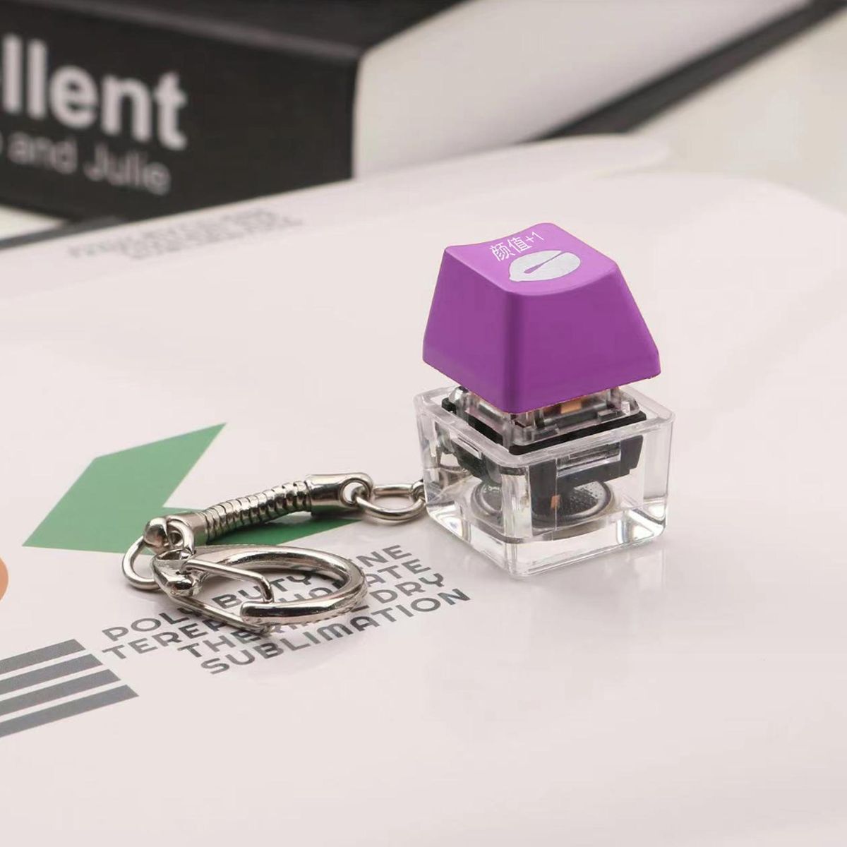 Keyboard Keychain Keychain Versatile Stress Relief Toy for Keyboard Purple