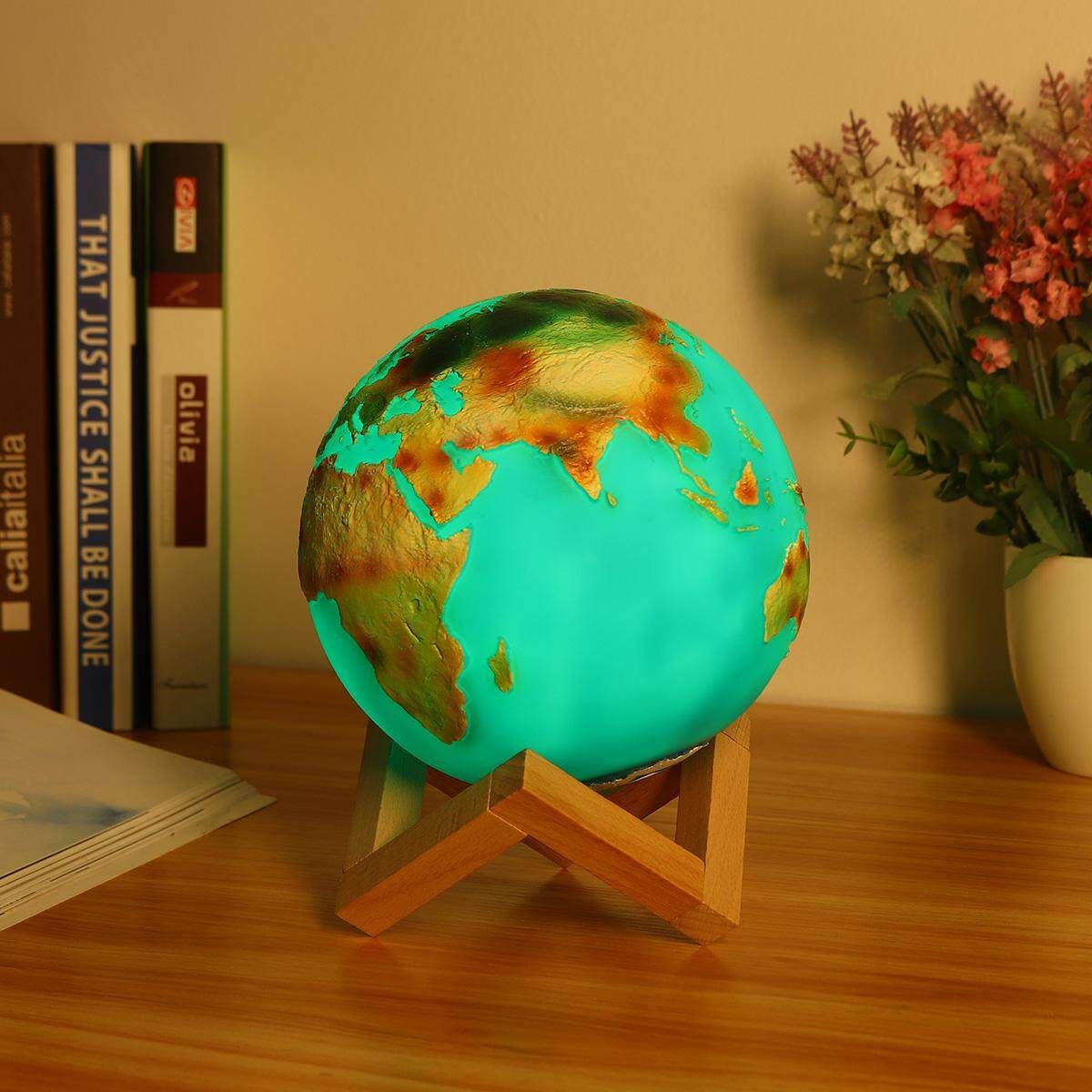 3D Painted Earth Night Light USB LED Rechargeable Touch Pat Moon Lamp Decor Shooting Version