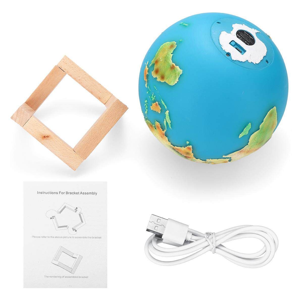 3D Painted Earth Night Light USB LED Rechargeable Touch Pat Moon Lamp Decor Shooting Version