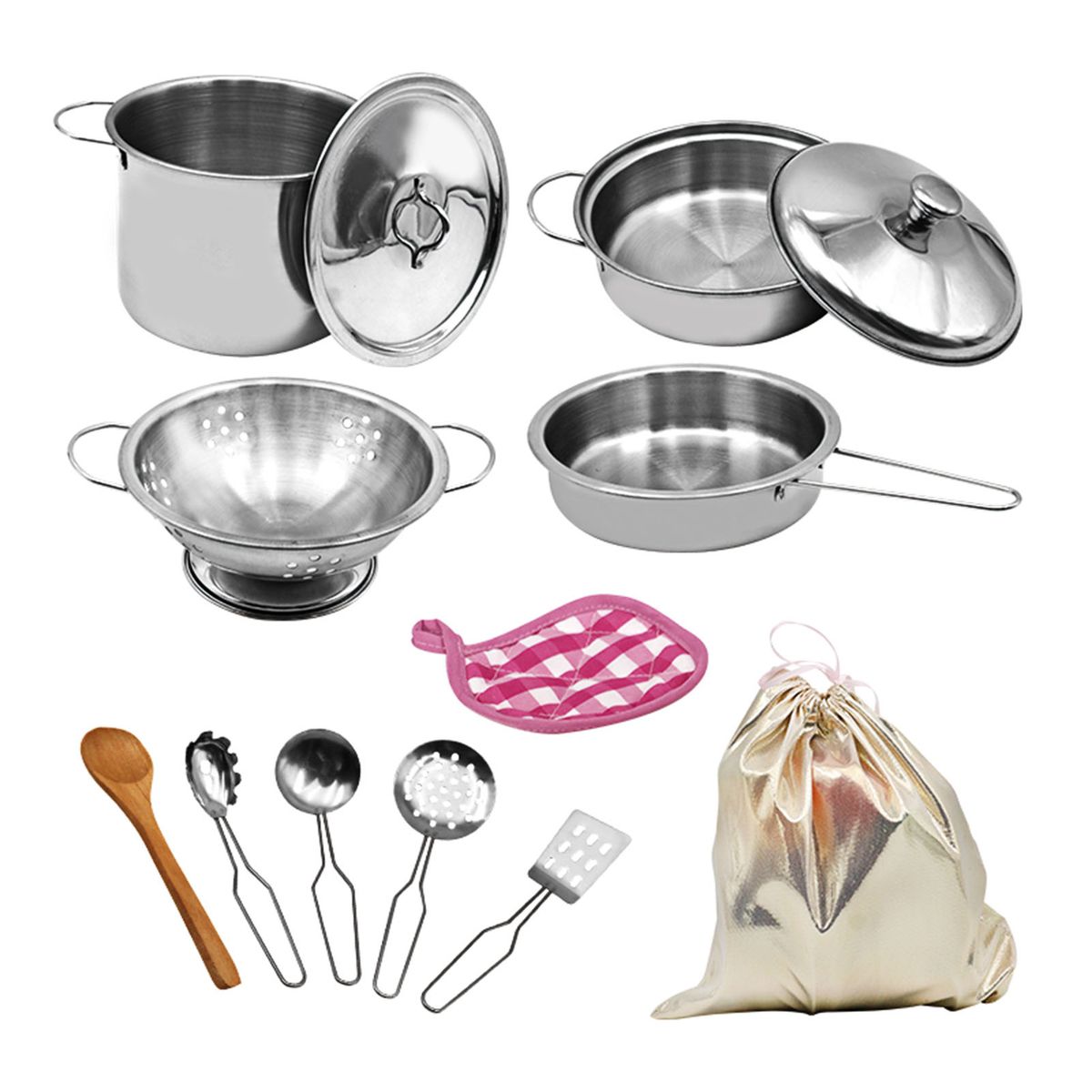 12 PCS Kitchen Set Pretend Play With Storage Bag Simulated