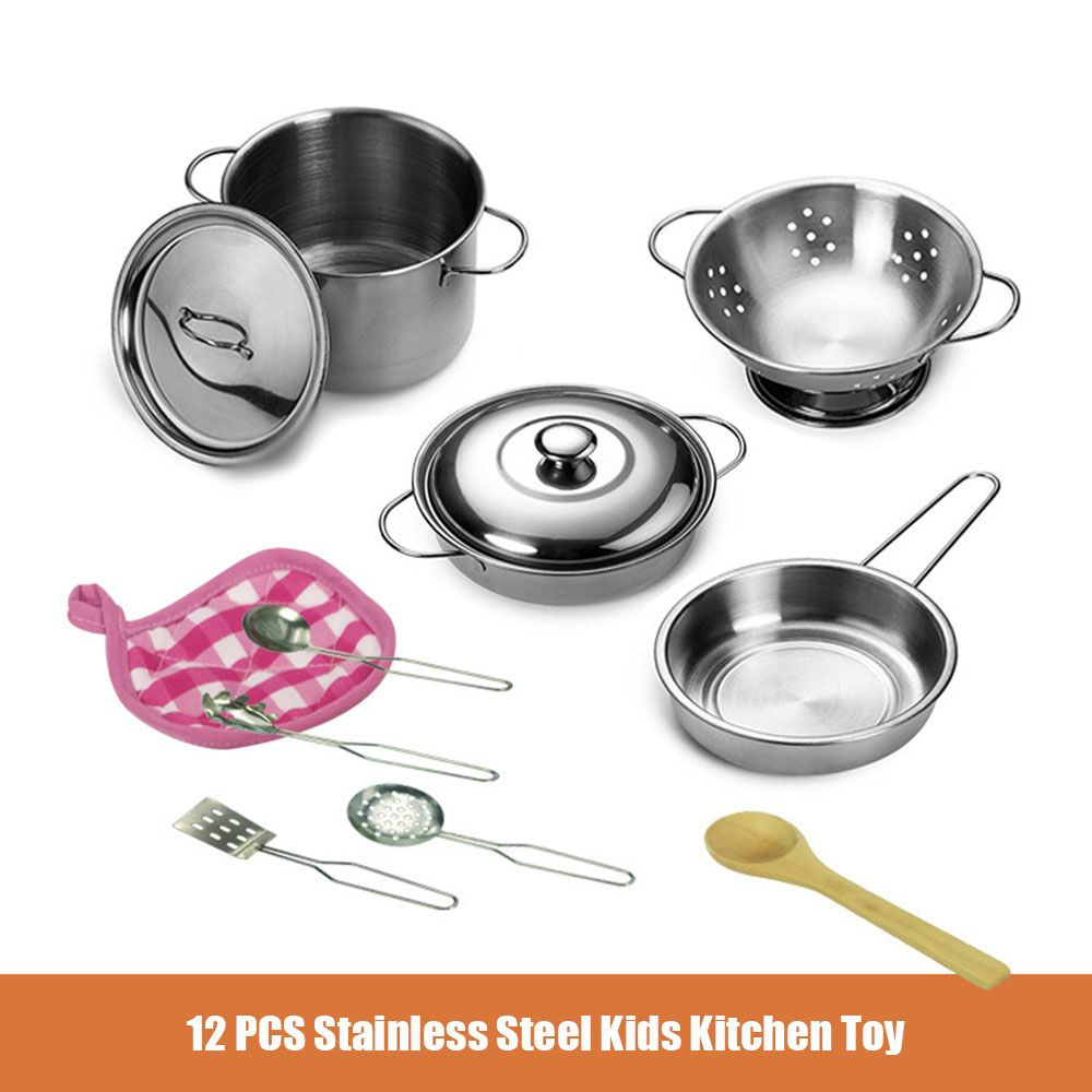 12 PCS Kitchen Set Pretend Play With Storage Bag Simulated