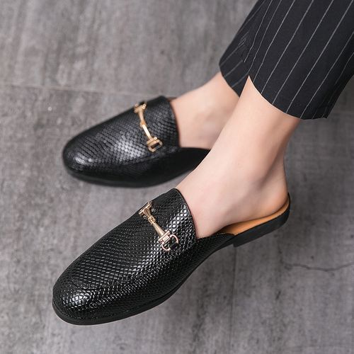 Mens Casual Half Shoes Party Footwear-Black