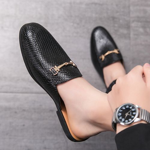 Mens Casual Half Shoes Party Footwear-Black