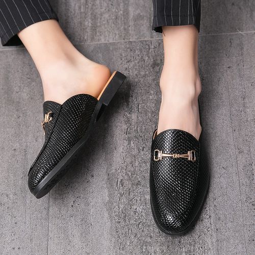 Mens Casual Half Shoes Party Footwear-Black