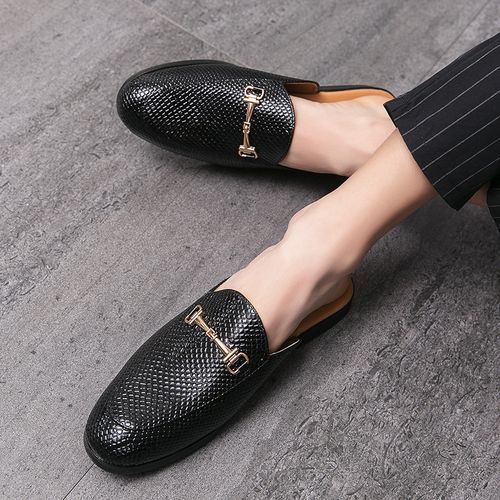 Mens Casual Half Shoes Party Footwear-Black
