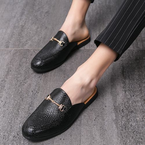 Mens Casual Half Shoes Party Footwear-Black