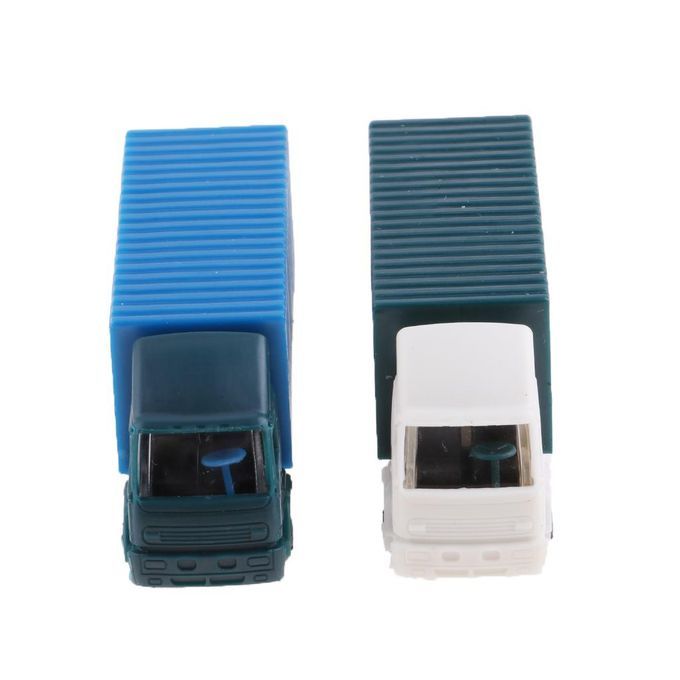 2pc 1/100 Scale Vehicle Cars Model Toy Truck Container Freight Car