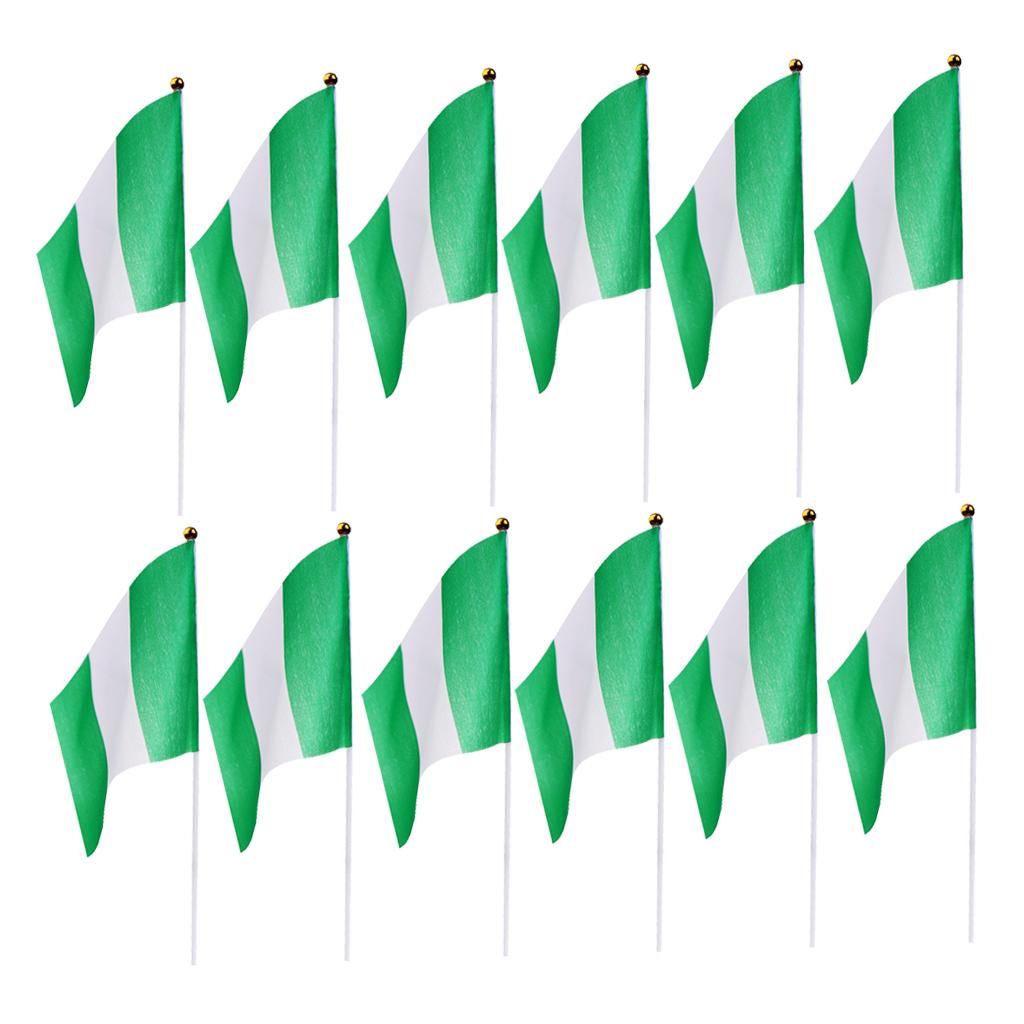 Nigeria Stick Flags, 8x5 Inch Handheld Mini Nigerian Flag With Nigeria