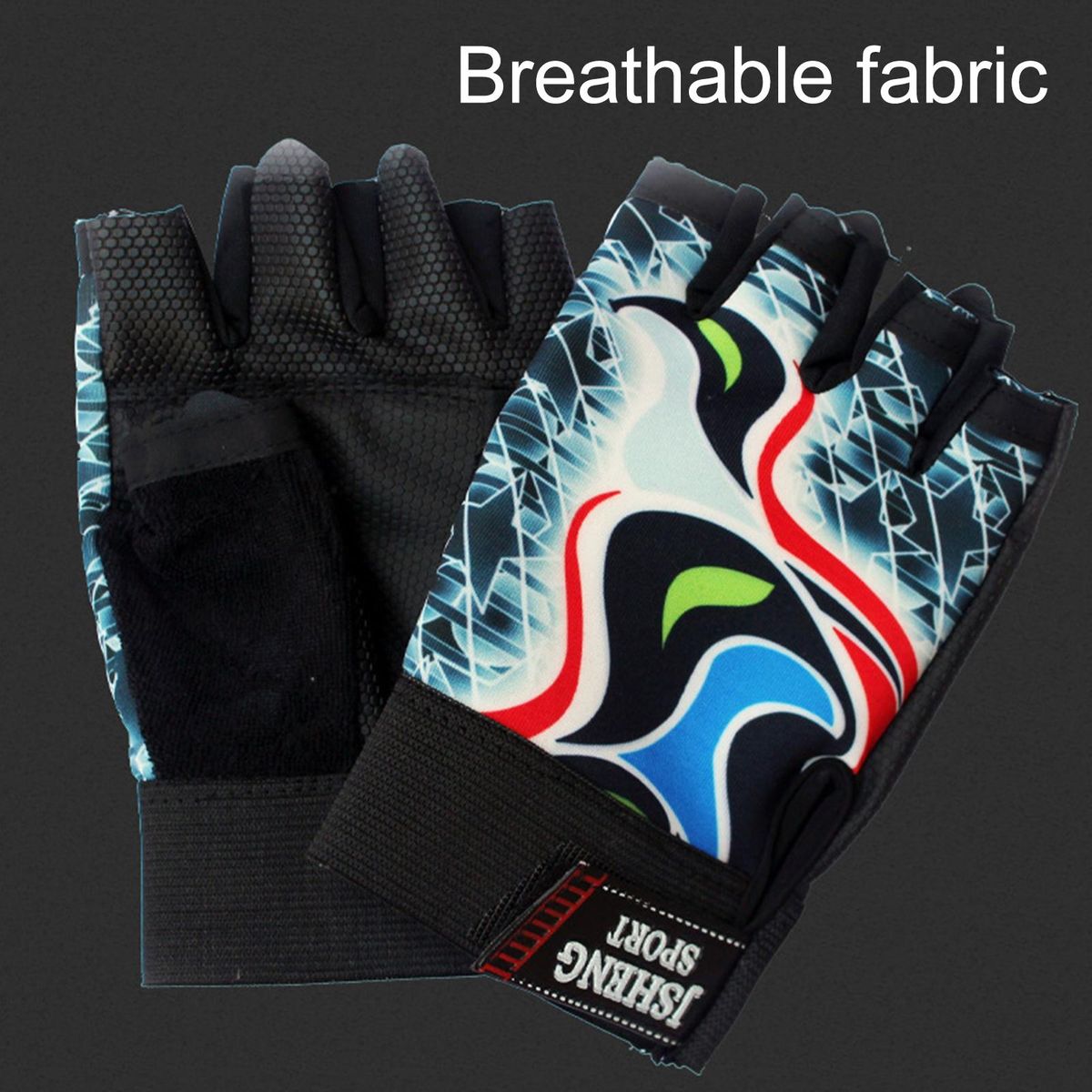 1 Pair Non-slip Half Finger Outdoor Cycling Hiking Climbing Black