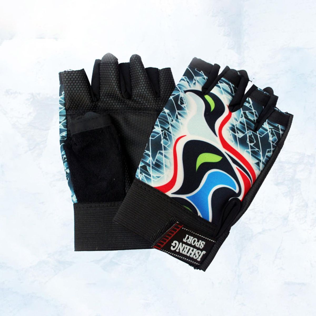 1 Pair Non-slip Half Finger Outdoor Cycling Hiking Climbing Black