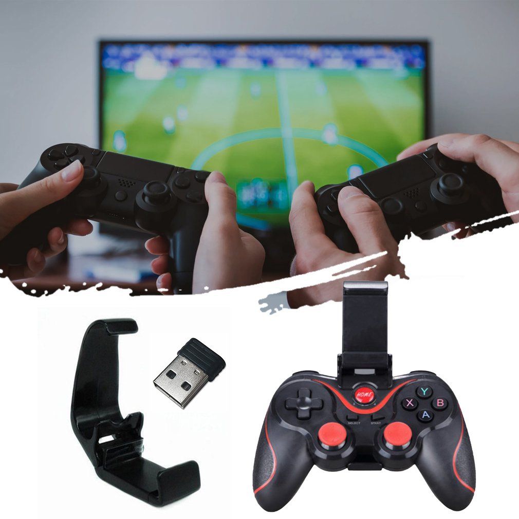 X3 Wireless Joysti K Gamepad Game  Ontroller Wireless Joysti K For Mobile Phone Tablet Tv Box Holder-bla K-Universal Bra Ket
