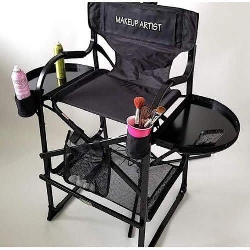 Foldable Makeup Chair With Double Tray