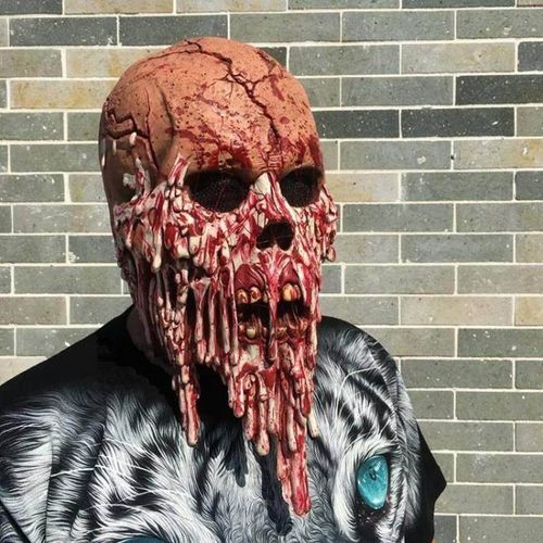 Bloody Zombie Melting Face Adult Latex Costume Walking Dead Halloween Scary HeadMasks