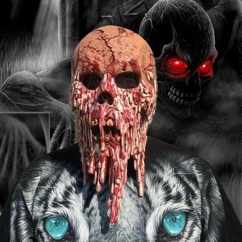 Bloody Zombie Melting Face Adult Latex Costume Walking Dead Halloween Scary HeadMasks