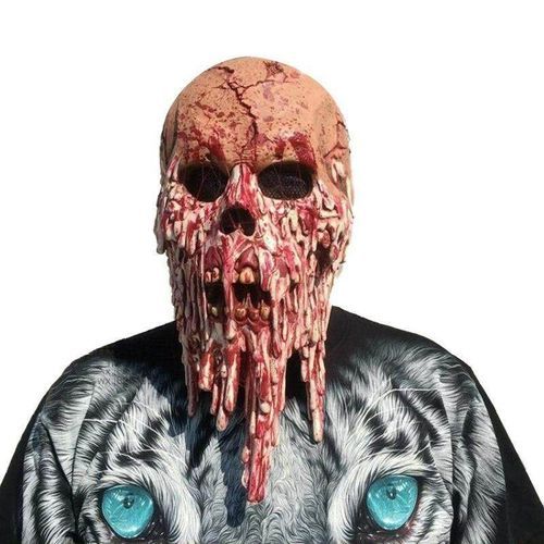 Bloody Zombie Melting Face Adult Latex Costume Walking Dead Halloween Scary HeadMasks