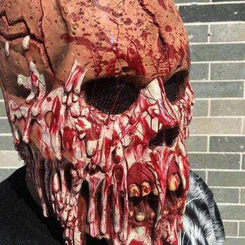 Bloody Zombie Melting Face Adult Latex Costume Walking Dead Halloween Scary HeadMasks