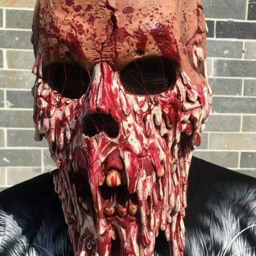 Bloody Zombie Melting Face Adult Latex Costume Walking Dead Halloween Scary HeadMasks