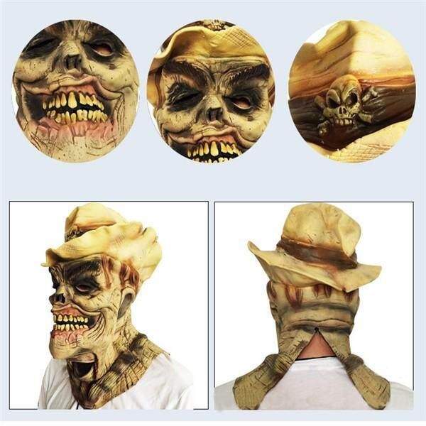 Pumpkin Face Blue Face Black Hat Face Halloween Show Latex Full Head Show Party Scary Delivery Plus Thick Foam Packaging Skull, Face, Head And Hat