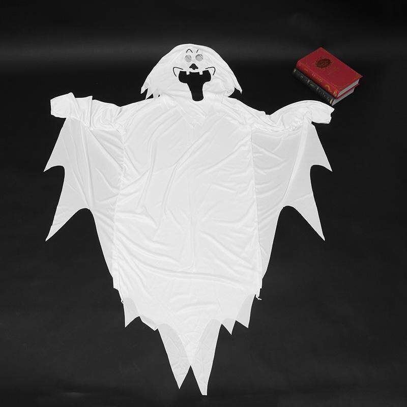 Adult Chirlden White Goule Costume Hoodd Robe Halloween Fancy Family Dress Children