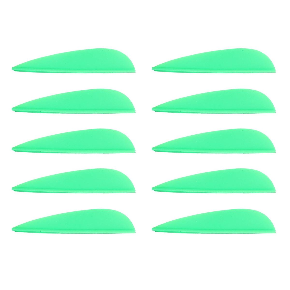 10Pcs Rubber Drop Feather Drop Shape Archery Feather Green