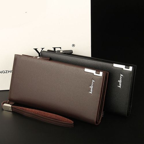 Men's Pu Long Leather Wallet-Coffee