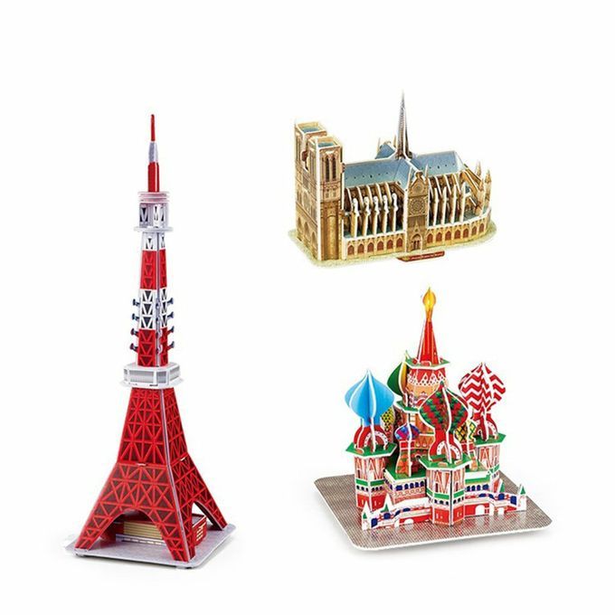 Wo D Ar Hite Ture 3D Three-Dimensional Puzzle Edu Ational Toys  Hildren Puzzle Diy Model  Reative Kids & Adults Gift-multi Olor-Leaning Tower Of Pisa